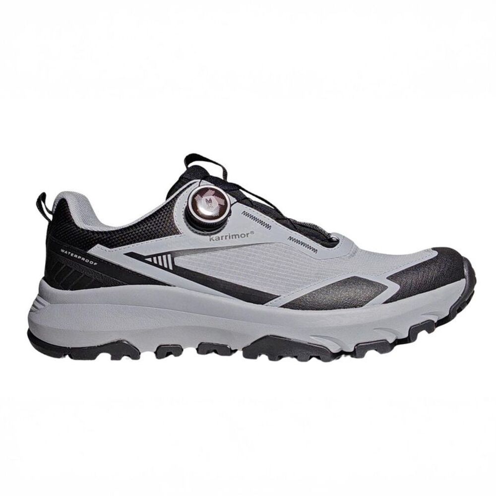 Karrimor Mens Aspect Leather Low Cut Waterproof Hiking Shoes / Black/Gray